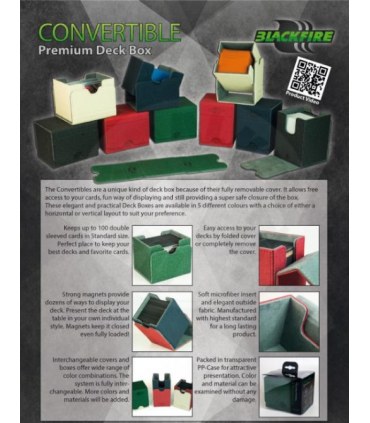 Convertible Premium Deck Box Single Vertical 100+ Standard Size Cards - Zelená